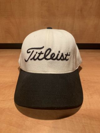 Vintage Titleist Golf Cap Hat Adult Adjustable 1 Ball In Golf White/ Black