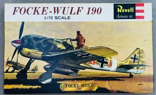 Vintage 1962 Revell Model Empty Box Focke - Wulf 190 Airplane 1/72 Scale H615 - 69