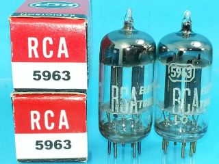 Rca 5963 12au7 Ecc82 Vacuum Tube Platinum Match Pair 1956 Black Plt D Foil Gtr