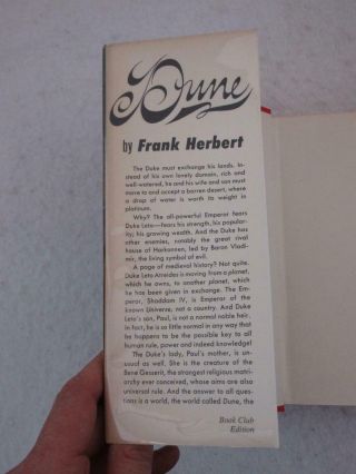 Frank Herbert DUNE 1965 Chilton Book Co. ,  PA First Book Club Edition Code 47M 3