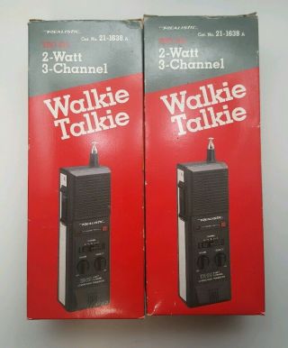 Vintage Realistic Radioshack Walkie Talkie Radio Set Trc - 218 Parts Only