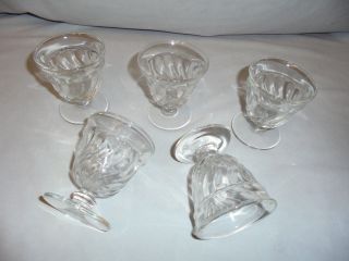 Colony By Fostoria 5 Goblets Or Footed Tumbers 2 7/8 " Across 3 3/8 " Tall Vintage