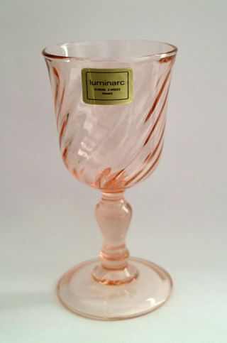 Vintage Luminarc Verrerie D ' Arques Liqueur Glasses in Rosaline Pastal Pink 2