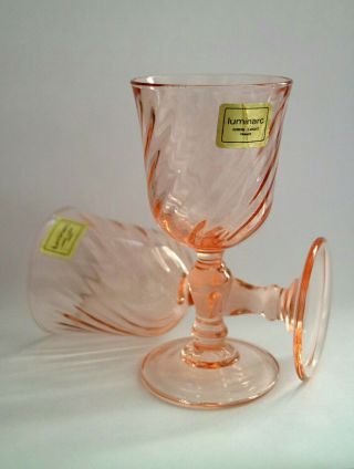 Vintage Luminarc Verrerie D ' Arques Liqueur Glasses in Rosaline Pastal Pink 4