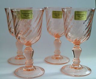 Vintage Luminarc Verrerie D ' Arques Liqueur Glasses in Rosaline Pastal Pink 5