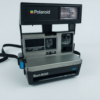Polaroid Instant Film Camera Sun 600 Se Blue Trim -