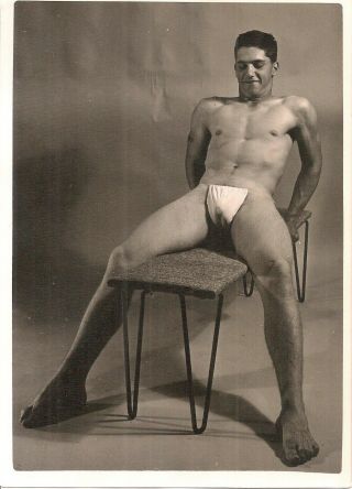 Gay: Vintage 1960s? Semi - Nude Male 5x7 Photograph Strapping Lad In G - String L3
