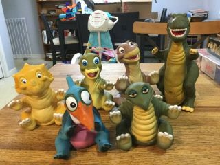 Complete Set Of 6 The Land Before Time Vintage Pizza Hut Hand Puppet 1988