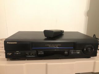 Panasonic Vcr Vhs Player Pv - V4611 4 Head Hifi Stereo Video Cassette Recorder