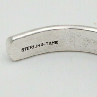 Vintage TAHE Navajo Sterling Silver Cuff Bracelet 5