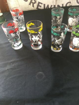 Set Of 10 Vintage 1940s – 1950s Circus Drinking Glasses