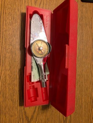 Vtg Snap - On Tools Torqometer Torque Wrench Te - 12a Inch Pounds W/ Plastic Case