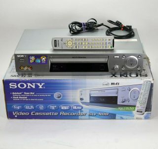 Sony Slv - N88 Vcr 4 Head Hi - Fi Stereo Vhs Player Recorder W/ Remote Boxed