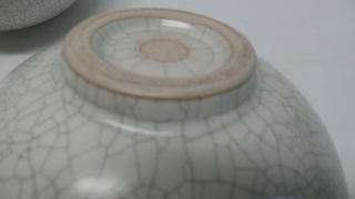 Vintage Signed Crackle Glaze Art Pottery Bowl/Jar with Lid Sky Hills Sea Scene 7