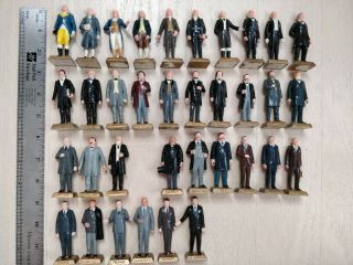 Vintage Marx Us Presidents 35 Hard Plastic Painted Figures Set Complete 1 - 36