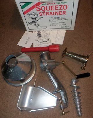 Vintage 1991 Lemra All Metal Squeezo Strainer 09101 Usa In Orig Box