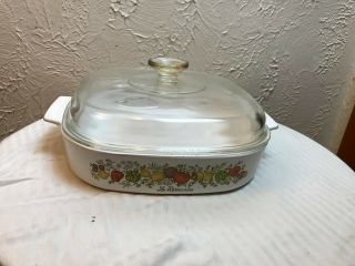 Vintage Corning Ware Spice Of Life 10 " X 10 " X 2 " Covered Casserole A - 10 - B