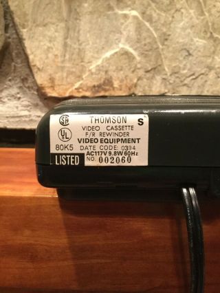 Vintage RCA Two Way VHS Tape Rewinder Video Cassette UVR - 2Q VCR Rewind Forward 3