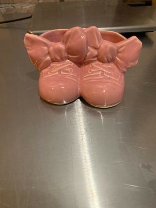 Nursery Baby Shoe Planter Vintage Mccoy Art Pottery Pastel Pink