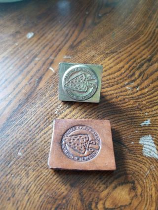 Set of 6 Vintage 3D Boy Scout Leather Stamps with handle - 2 CRAFTOOL 2