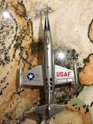 Vintage Japanese Us Air Force Jet Tin Toy With Pilot 37768 Military Aircraft