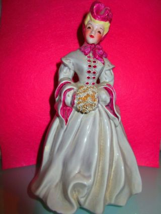 Vintage Florence Ceramics Woman Figurine " Delia " Pink Dress