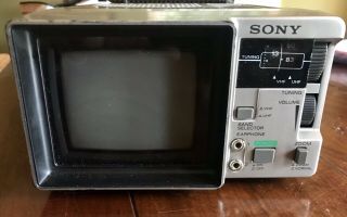 Vintage Sony Portable TV - 415 Television Analog UHF/VHF w/ Case 3