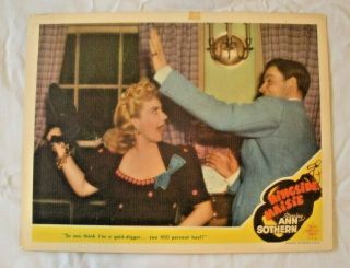 Vintage Ringside Maisie 1941 Lobby Card Movie Poster Ann Sothern Mgm