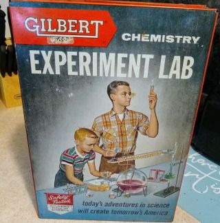 Vtg Gilbert Erector 1950 Chemistry Set Experiment Lab Case Experiments W/extras