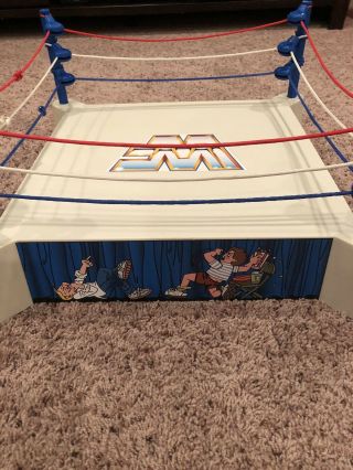 WWF LJN Ring Wrestling Superstars Sling Em Fling Em Wrestling Ring Vintage Toys 4