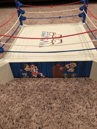 WWF LJN Ring Wrestling Superstars Sling Em Fling Em Wrestling Ring Vintage Toys 5