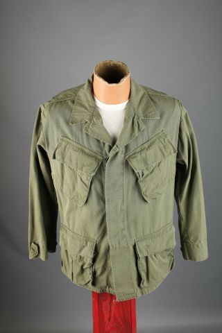 Vtg 1970s Vietnam War Us Army Ripstop Jungle Shirt S Short 70s Coat 7374