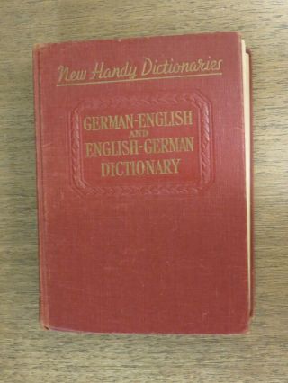 Vintage German/english Dictionary By K.  Wichmann (1946,  Hardcover)