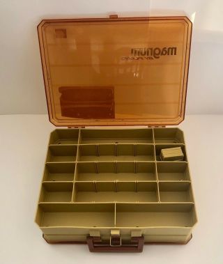 Vintage Magnum By Plano Double Sided Tackle Box W/ 20,  Lures And Tackle 8