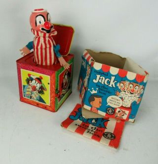 1961 Vintage Matty Mattel Jack In The Box W/ Clown Tin Litho