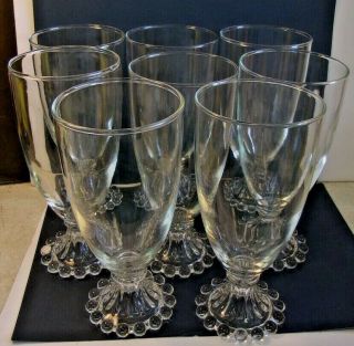Vintage Anchor Hocking Boopie Glass Clear Footed Iced Tea Goblets - Set Of 8