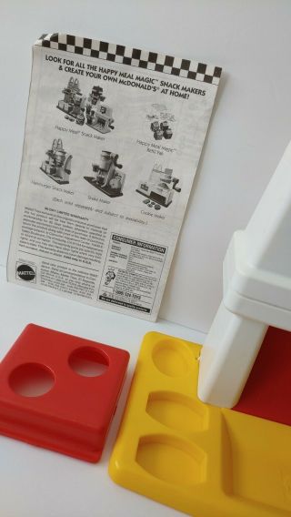 Vintage McDonald ' s Happy Meal Magic FRENCH FRY SNACK MAKER Mattel 1993 Food Toy 4