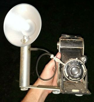 Vtg Voigtlander Bessa Braunschweig Folding Film Camera,  Flash Voigtar 1:6.  3 F10