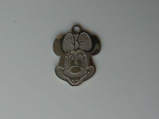 Vintage Walt Disney Sterling Silver Charm Pendant Minnie Mouse Smiling Face Head