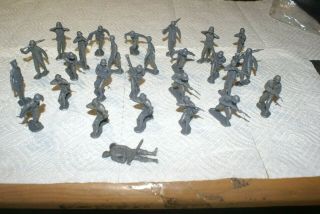 54 Vintage Marx Battleground Play Set Plastic Gray German Soldiers.