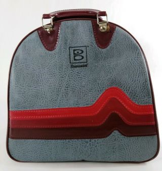 Vintage Brunswick Bowling Ball Bag Blue Red Stripes Case Rockabilly Rockabilly 8