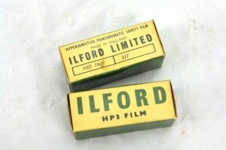 Two Vintage Ilford Hp3 127 Roll Films,  Expired 1969