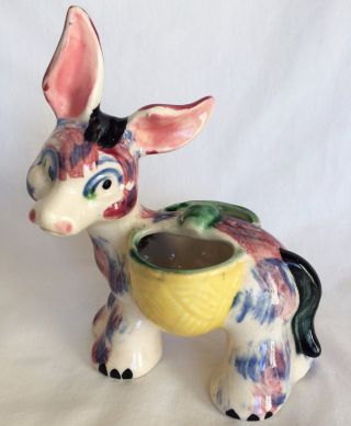 Vintage Small Porcelain Donkey/burro Figurine/planter Japan