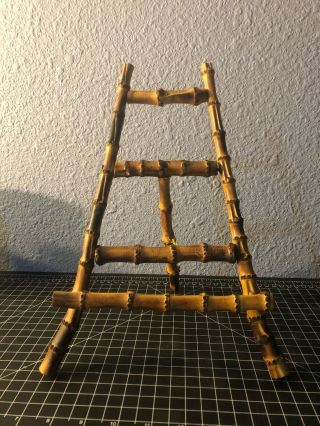 Vintage Custom Bamboo Style Wooden Mini Tabletop Easel 12x7”