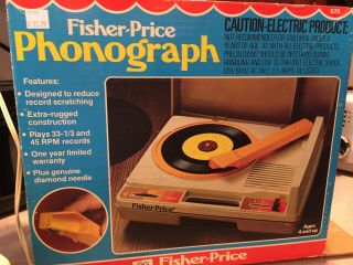 Vintage Fisher - Price Phonograph Record Player 825 W Box 1978