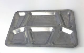 Vintage Usmc 1962 Us Military Stainless Steel 6 Compartment Mess Tray