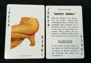 Vintage Frederic Enterprises Artists ' Models Playing Card Pin Up Nudes COMPLETE 4