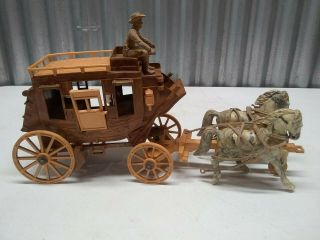 Vintage Ideal Roy Rogers Stage Coach With Horses