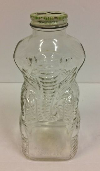 Vintage Grapette Syrup Soda Elephant Glass Bottle Bank With Cap