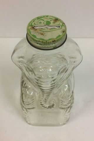 VINTAGE GRAPETTE SYRUP SODA ELEPHANT GLASS BOTTLE BANK WITH CAP 2